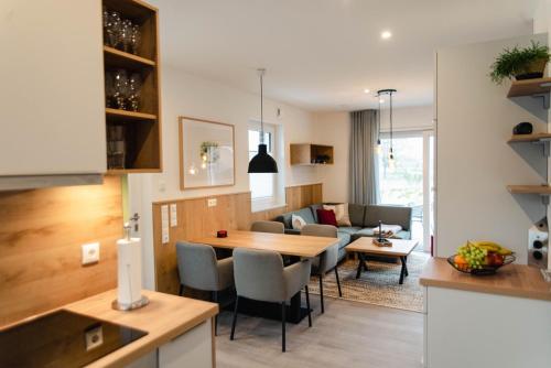 Kuchyň nebo kuchyňský kout v ubytování Küsten Apartments Tannenhausen
