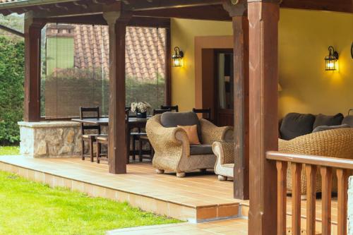 Χώρος καθιστικού στο Chalet El Ñeru