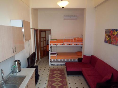 Kuchyň nebo kuchyňský kout v ubytování izmir Tatil Evi Beach Resort Seferihisar