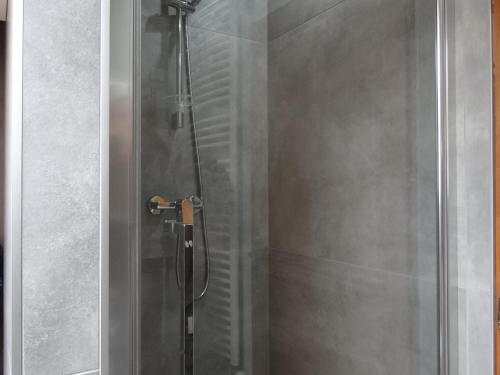a shower with a glass door in a bathroom at LA MAISON EN PAIN D'EPICES in Sainte-Marie-aux-Mines