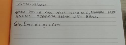 a piece of paper with writing on it at Casa Beranu in Maracalagonis