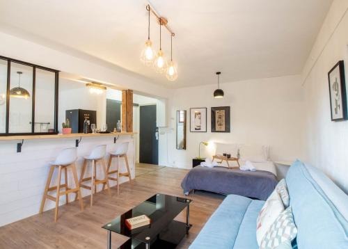 Posteľ alebo postele v izbe v ubytovaní Petit chez-vous rue Vaugelas