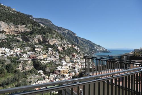a view of the amalfi coast from a balcony at Hotel Royal Positano in Positano