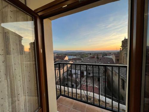 a view of a city from a balcony at Atico El Lagar de Labastida in Labastida