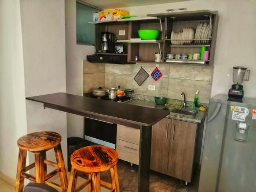 Kuchyň nebo kuchyňský kout v ubytování Apartamento Moniquira