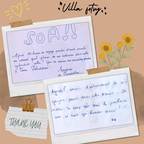 a letter to a person with flowers and a note at Joyau secret # Jardin # Piscine # Bien-être # prox centre ville in Antananarivo