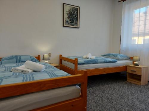 Ένα ή περισσότερα κρεβάτια σε δωμάτιο στο Apartman Tinče