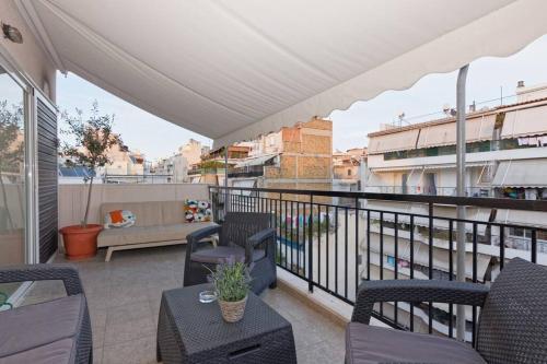 Big terrace near metro and Athens center