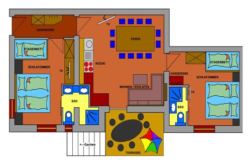 a floor plan of a house at Gschlössle Ferienwohnungen in Jerzens
