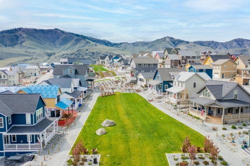 an aerial view of a small town with houses at Here Comes the Sun #123 in Chelan