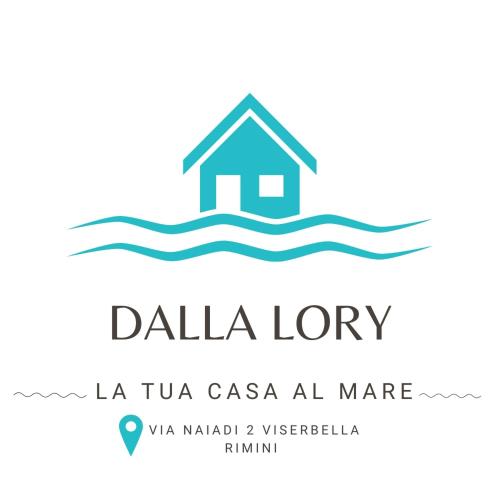 ein Logo für eine Immobilienagentur mit einem Haus im Wasser in der Unterkunft Casa Vacanze Dalla Lory in Rimini