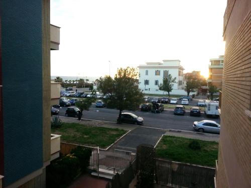 a view of a parking lot from a building at Casa Sista in Lido di Ostia