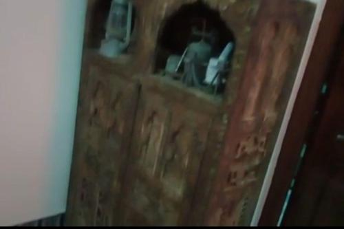 a view of a kitchen with a sink in a room at منزل فاخر مفروش للكراء بتارودانت in Taroudant