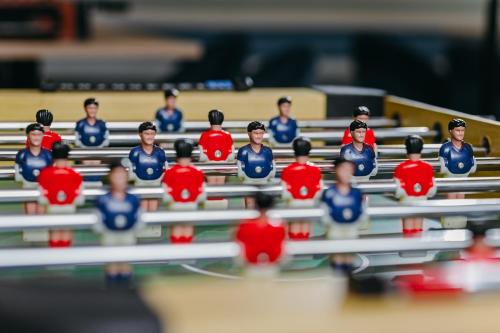 a group of toy figurines of people in a gym at HT Houseboats - domki na wodzie - sauna, motorówka, rowerki wodne in Mielno