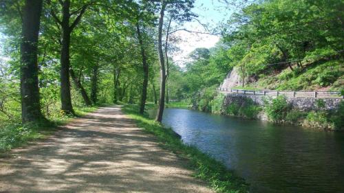 a dirt road next to a river with trees at Holiday Inn Express & Suites Brunswick-Harpers Ferry Area by IHG in Brunswick