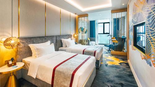 Katil atau katil-katil dalam bilik di Won Majestic Hotel Cambodia