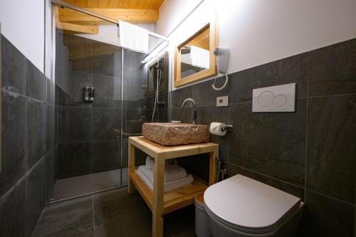 a bathroom with a sink and a shower at TerrazzaPaganella in Terlago
