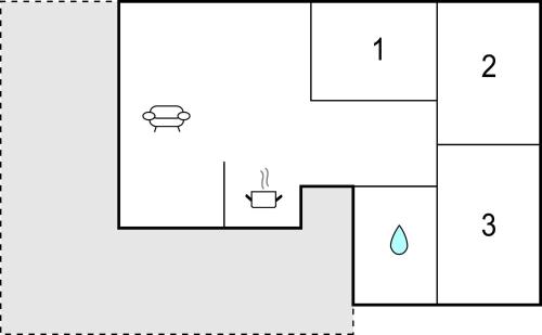a diagram of a kitchen with two pots and a sink at Three-Bedroom Holiday Home In Knebel in Knebel
