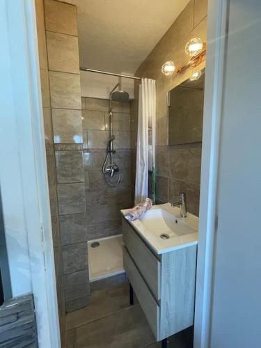 Kúpeľňa v ubytovaní Appartement duplex Vil’Adonis