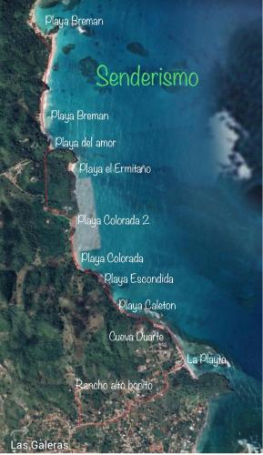 a map of the island of sardinia at Oasis en la naturaleza Rancho alto bonito in Las Galeras