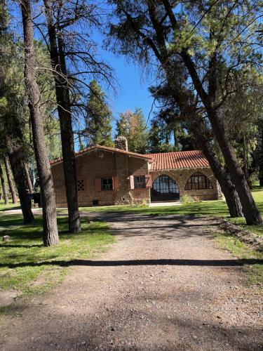 a house with trees in front of a driveway at Casa Campo - Altamira in Campo Los Andes
