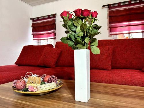 Гостиная зона в Romantische Ferienwohnung Marie - Historisches Flair und Infrarot-Sauna