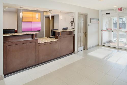 a lobby with a reception desk in a building at Residence Inn Shelton Fairfield County in Shelton