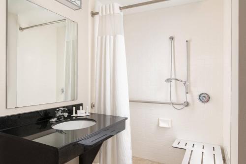 a bathroom with a sink and a shower at Fairfield Inn & Suites Chattanooga I-24/Lookout Mountain in Chattanooga