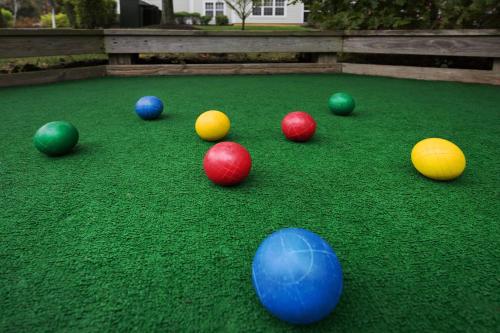 a group of colored balls on a green lawn at Marriott's Fairway Villas in Galloway