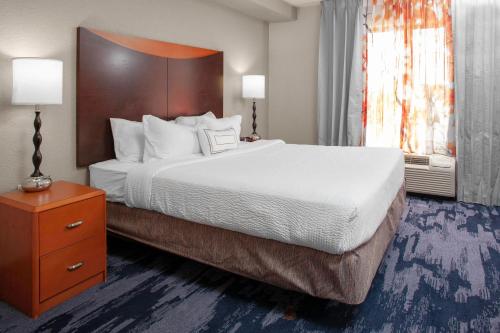 een hotelkamer met een groot bed en een raam bij Fairfield Inn & Suites Indianapolis Avon in Avon