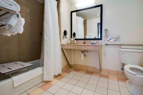 een badkamer met een bad, een toilet en een wastafel bij Fairfield Inn & Suites by Marriott Clermont in Clermont