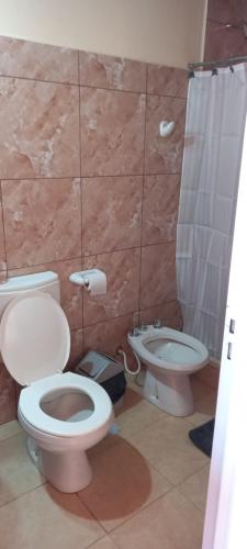 a bathroom with a toilet and a bidet at Departamento Alicia in General Roca