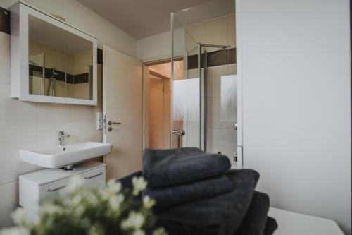 Koupelna v ubytování Ferienwohnung Weidenblick