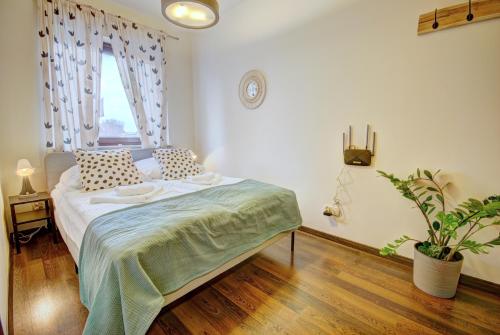 a bedroom with a bed and a window at HelApart - Foka in Hel