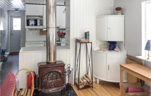 una cocina con una antigua estufa en una habitación en Gorgeous Home In Herrng With Kitchen en Herräng