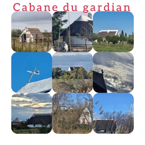 a collage of pictures of cabane de gaarbán at L Abri-côtier Appartements in Saintes-Maries-de-la-Mer