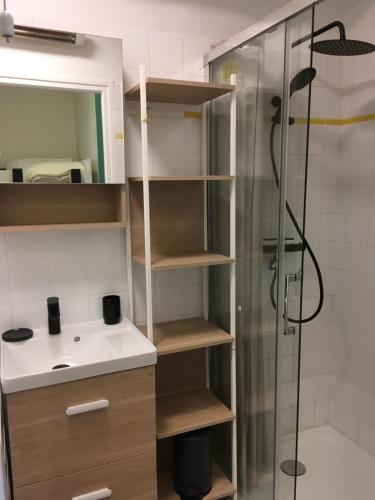 Kúpeľňa v ubytovaní Vue mer sur la côte d'opale, studio la naturelle pour 4 personnes , WIMEREUX