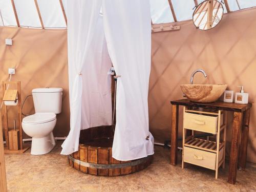 Bilik mandi di Glamping Spiritul Zimbrului