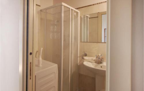 a bathroom with a shower and a sink at Gorgeous Apartment In Fano With Wifi in Fano