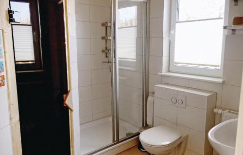 SüssauにあるSeeteufelのバスルーム(シャワー、トイレ、洗面台付)