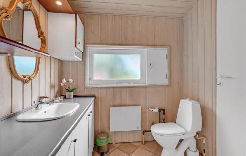 SønderhoにあるAmazing Home In Fan With Wifiのバスルーム(トイレ、洗面台付)