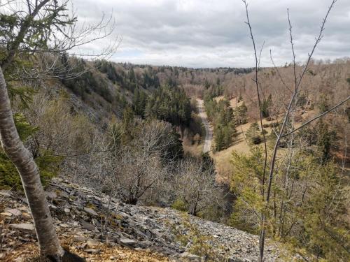 a view from the top of a hill with trees at Haus zum Talblick in Solnhofen