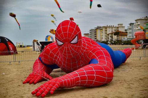a person in a spider man costume on a playground at Hotel Terramare in Lido di Jesolo