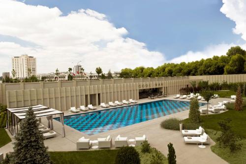 a pool on the roof of a building at JW Marriott Hotel Ankara in Ankara