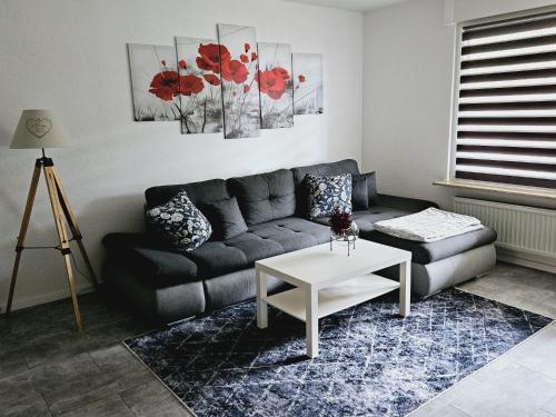 Ruang duduk di Weinstadt Ferienwohnung