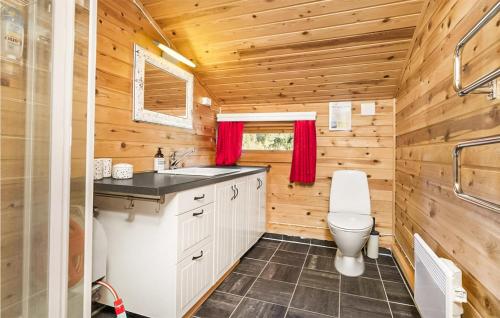 a bathroom with a toilet and a sink at Stunning Home In Eggedal With Kitchen in Eggedal