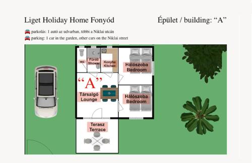 Majutuskoha Liget Holiday Home korruse plaan