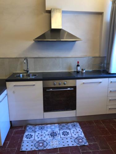 a kitchen with a sink and a stove top oven at Allegra Toscana - Affittacamere Guest house Arezzo in Arezzo