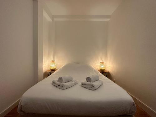 Ένα ή περισσότερα κρεβάτια σε δωμάτιο στο Appartement lumineux et spacieux en centre ville