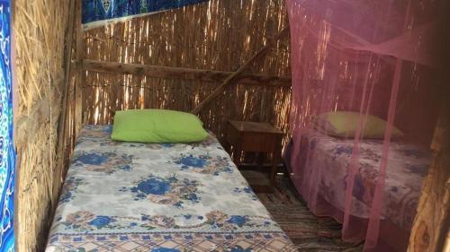 a small room with a bed and a small bed sidx sidx sidx sidx at Free Beach Camp in Nuweiba‘ el Muzeinah